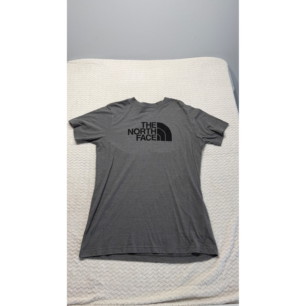 The North Face Mens Slim Fit Graphic Tee Shirt Gray Heather Logo Large 4685